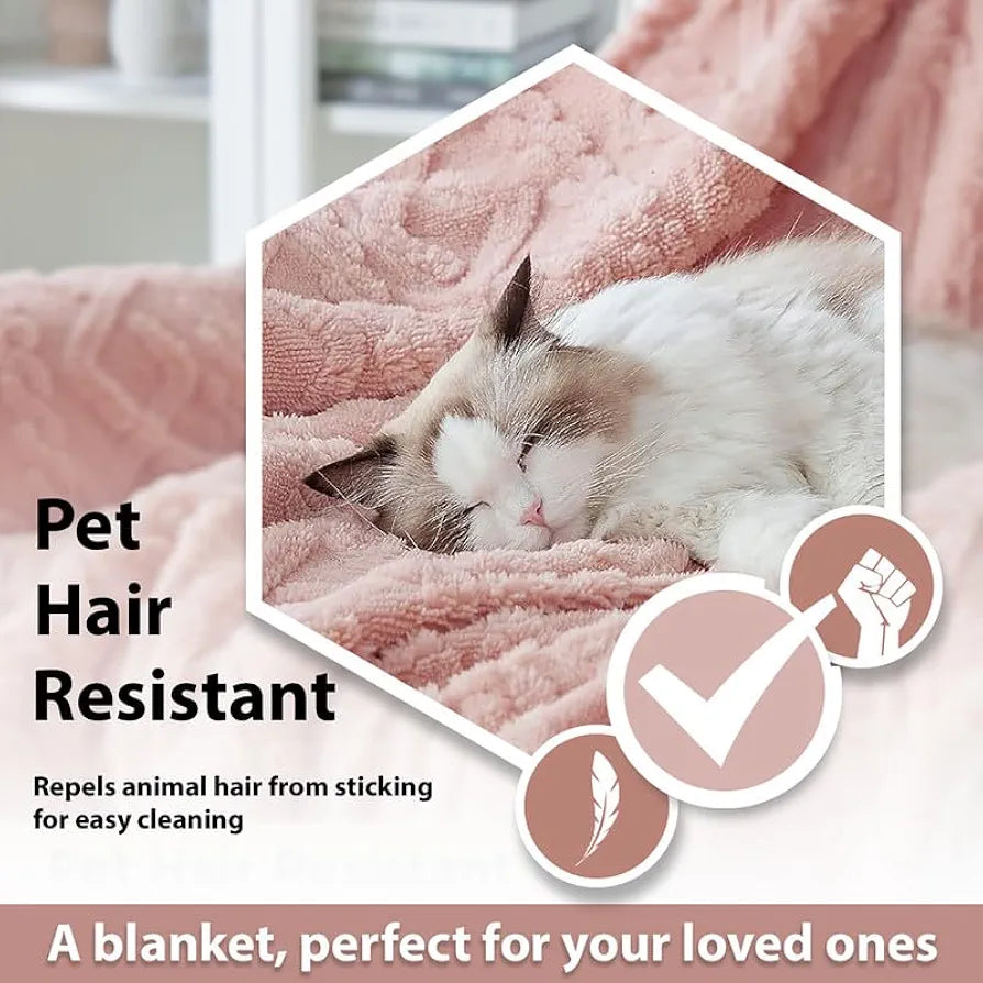 Homekart Flannel with Sherpa Luxurious Super Soft Reversible Double Bed Blanket for Winter 500GSM Blanket Quilt Rajaai Color Pink