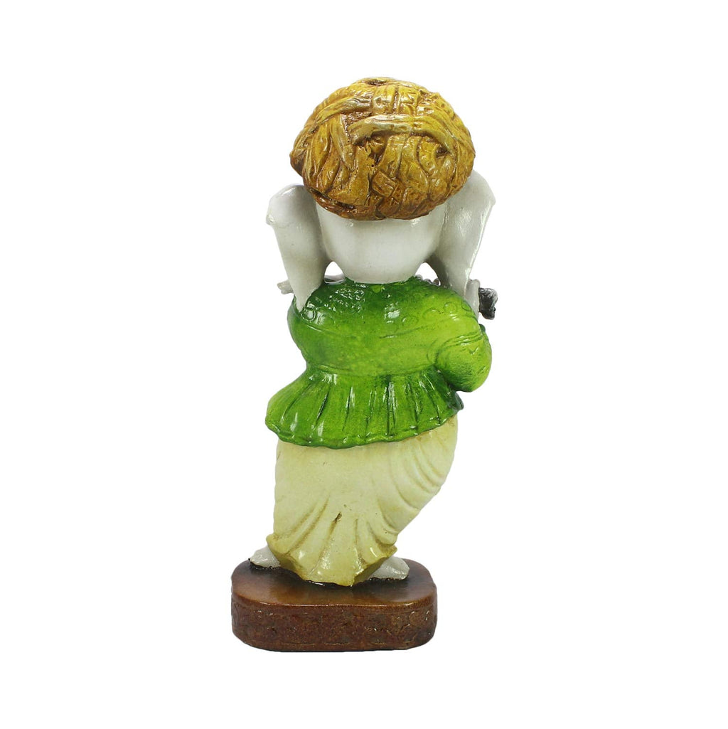 Ecraftindia Lord Ganesha Playing Instrument Statue | Green