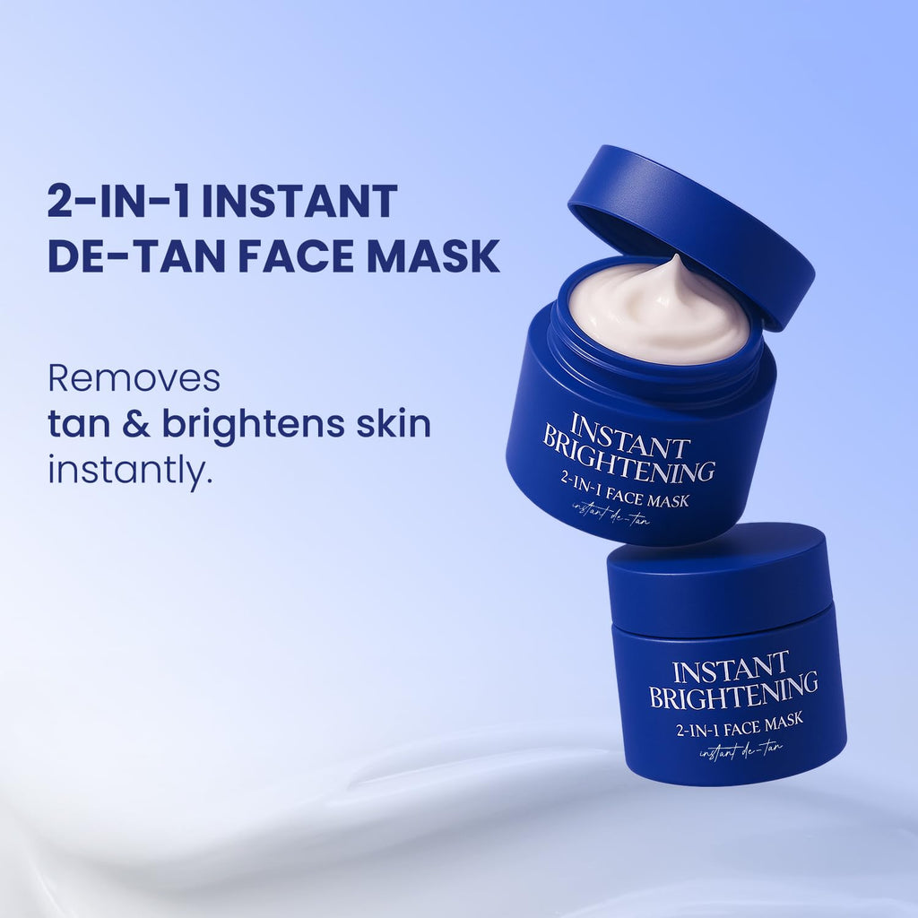 BELLAVITA Instant Brightening 2-in-1 Face Mask | Instant Tan Removal | Instant Skin Brightening | No Bleach Formula | Face Mask for Summer | Dark Spot Reduction | For Men | 45 g