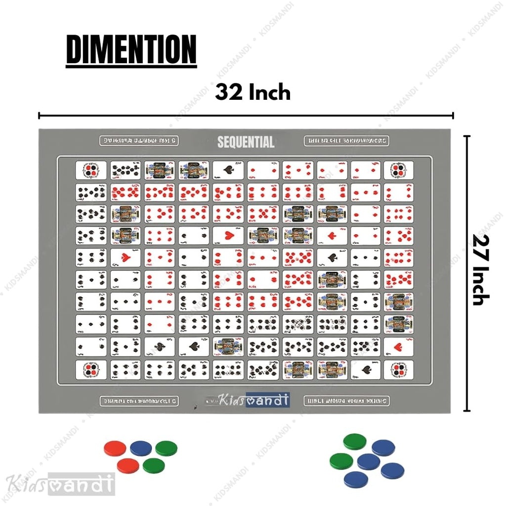 Kids Mandi The Original Jumbo Sequence® Board Game with Foldable Mat