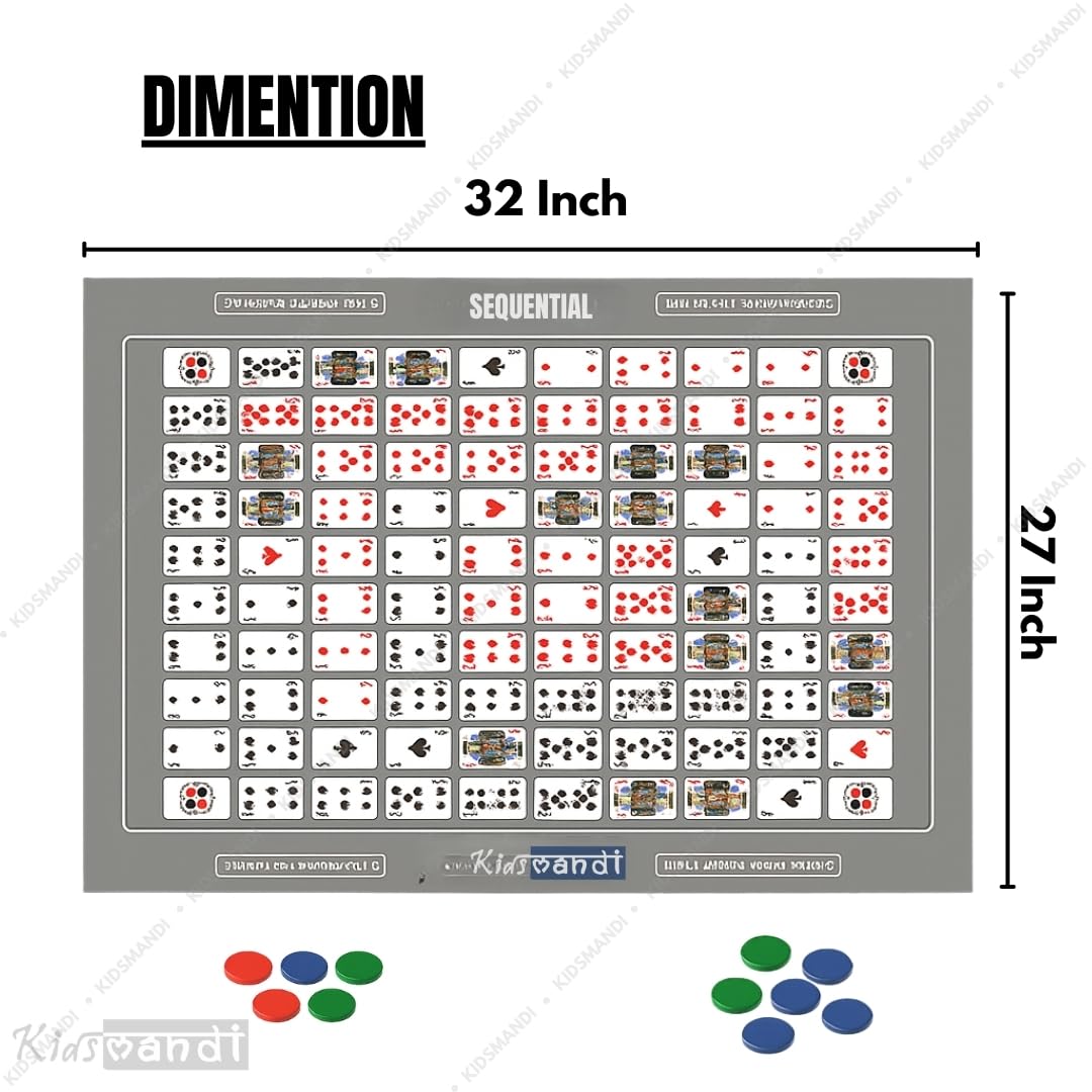 Kids Mandi The Original Jumbo Sequence® Board Game with Foldable Mat