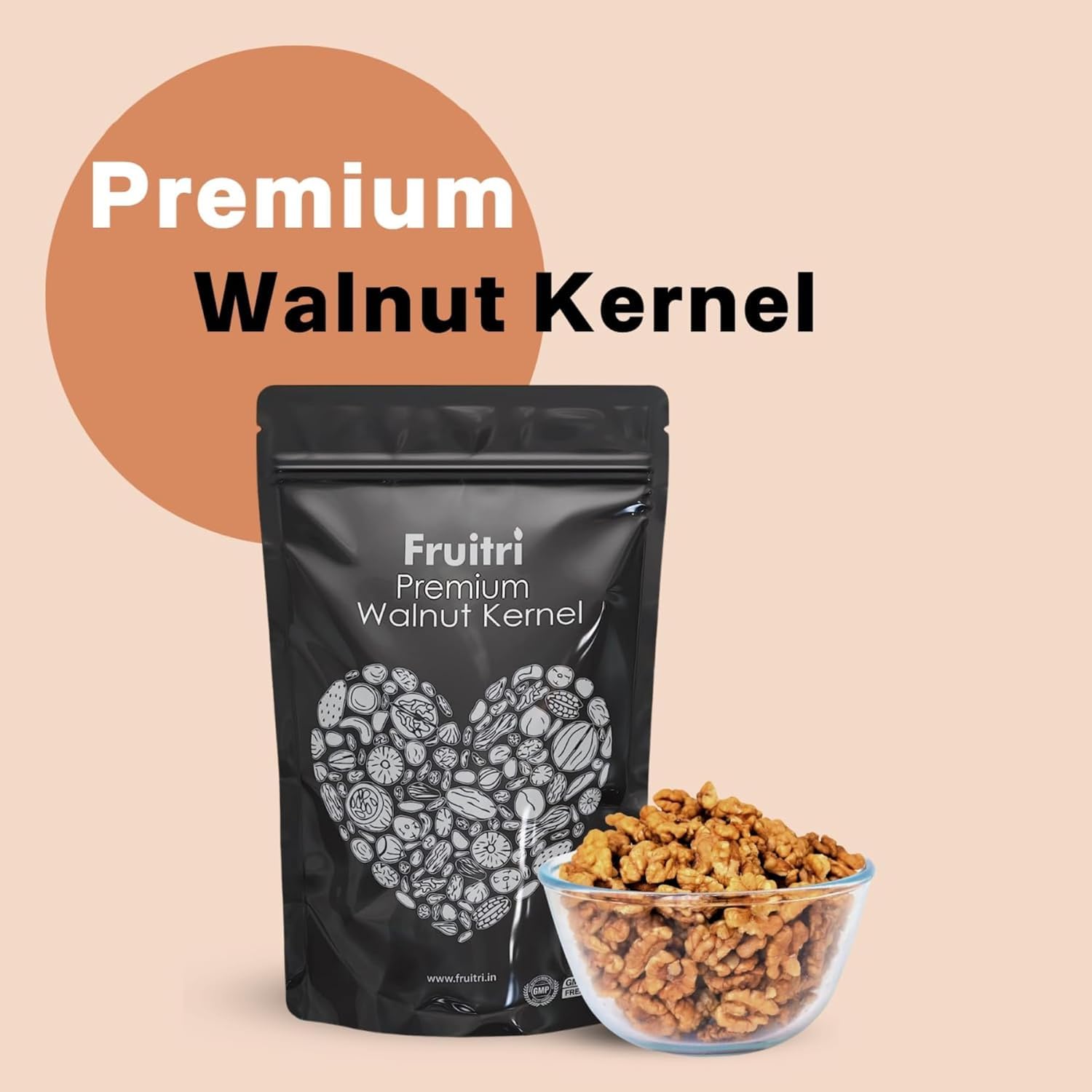 Fruitri Kashmiri Walnut Kernels 150g | Premium Akhrot Giri Without Shell | Fresh, Natural, Crunchy | Omega-3 Rich Dry Fruits for Snacking, Baking & Cooking
