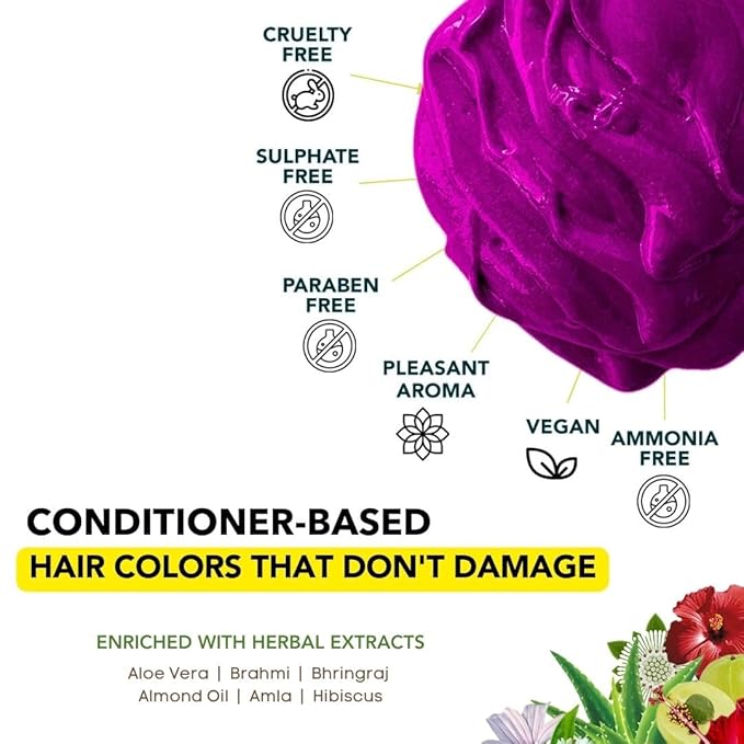 Paradyes Top-up Semi-permanent Comrii Purple Diy Conditioner Based Hair Colour - 120 Gms