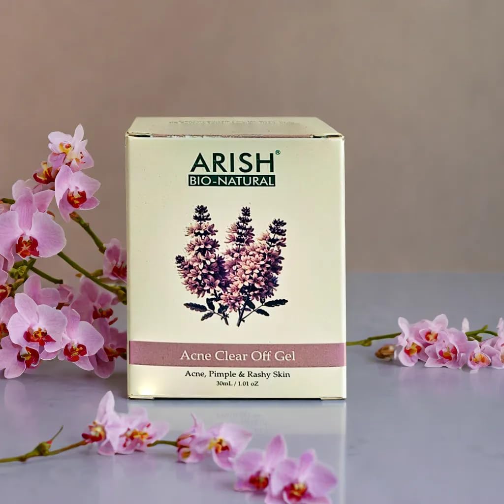 Arish Bio-natural Acne Clear Off Gel - Fast Acting Acne Treatment for Clear, Smooth Skin - 30 Ml