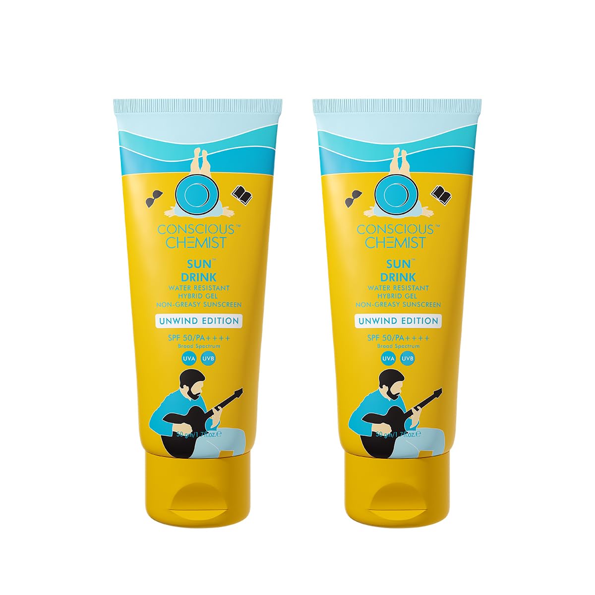 Conscious Chemist Sun Drink Hybrid SPF 50 PA++++ Sunscreen Unwind Edition - 50 gms