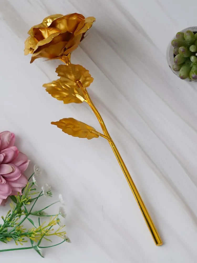 Certified Gold Plated Rose Gift Box golden