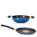 Navrang Non-Stick Gift Set Tawa & Kadai Blue 2 Pcs