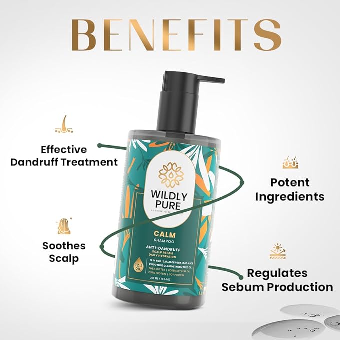 Wildly Pure Natural Anti Dandruff Shampoo  -300 ml