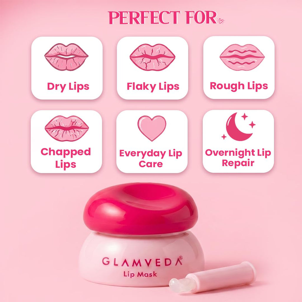 Glamveda Rice PDRN Lip Recovery Mask 3.5g | Overnight Lip Repair Mask with Rice PDRN & Hyaluronic Acid | Deep Hydration & Glossy Lip Treatment for Dry Lips
