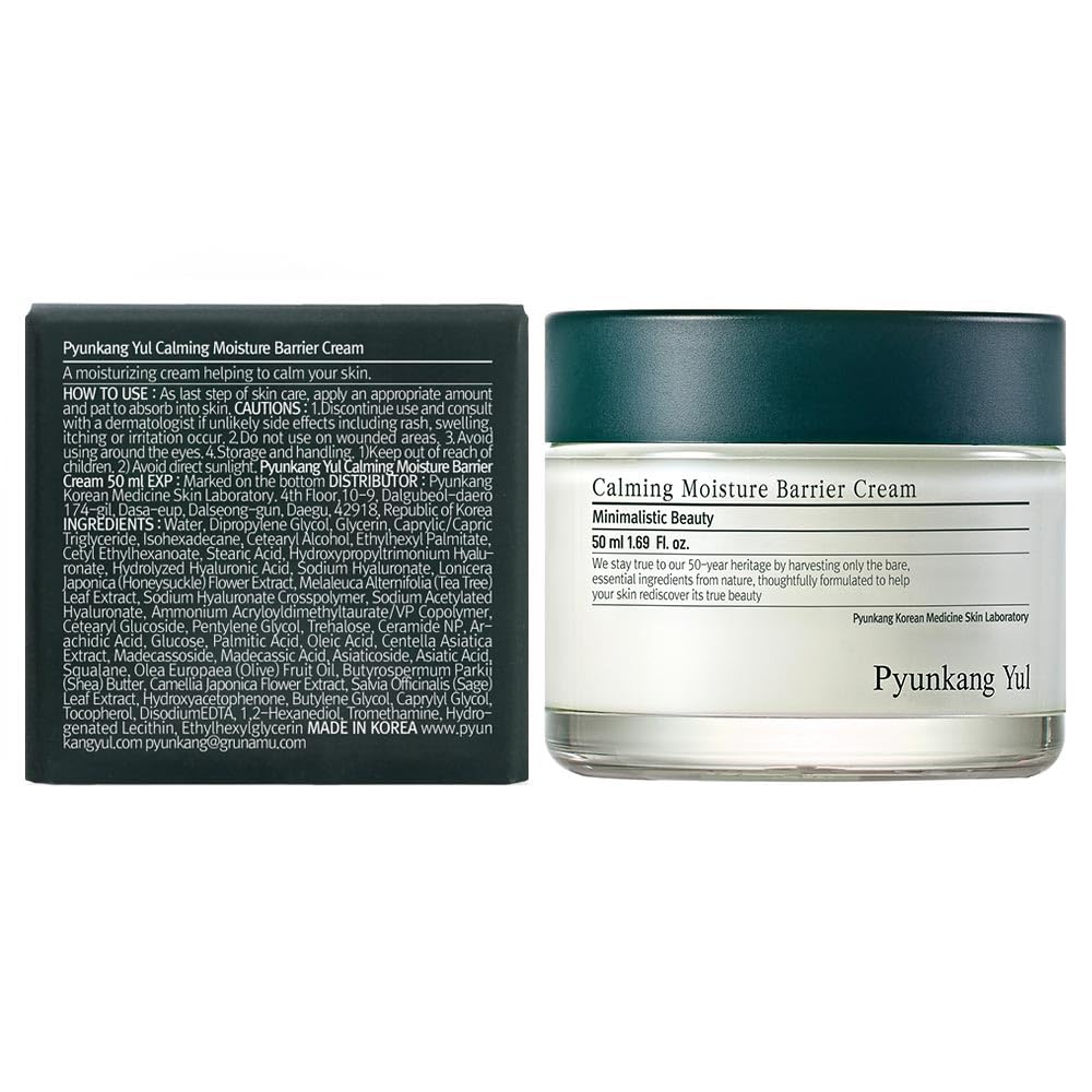 [PKY] Pyunkang Yul Calming Moisture Barrier Cream Instantly Soothes Sensitive Skin, Hyaluronic Acid & Ceramide for Hydration, Vegan, Korean Skincare (50ml)