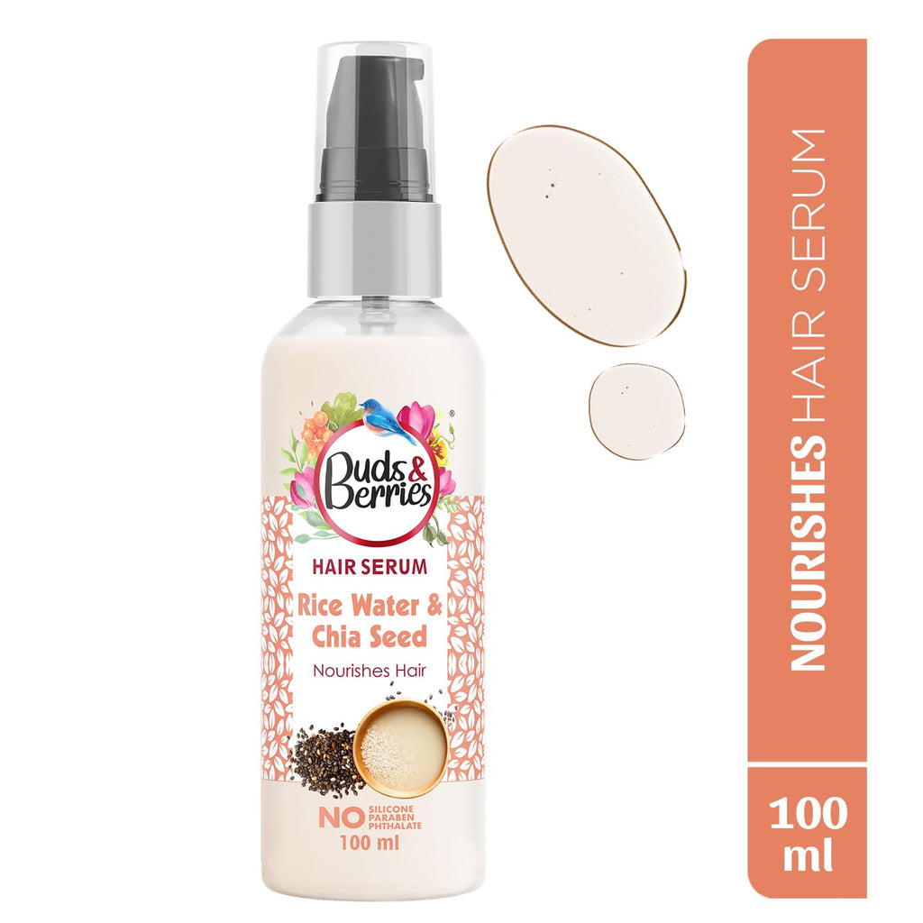Buds & Berries Rice Water and Chia Seeds Nourishment Hair Serum - 100 ml