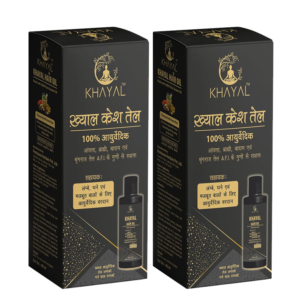 Khayal Hair Oil No Mineral Oil No Chemical - 90 ml Each (Pack of 2)