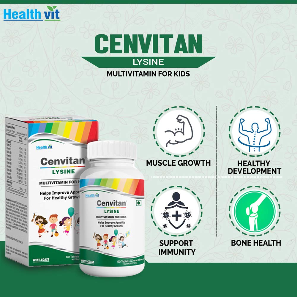Healthvit Cenvitan Lysine Multivitamin for Kids- 60 tabs