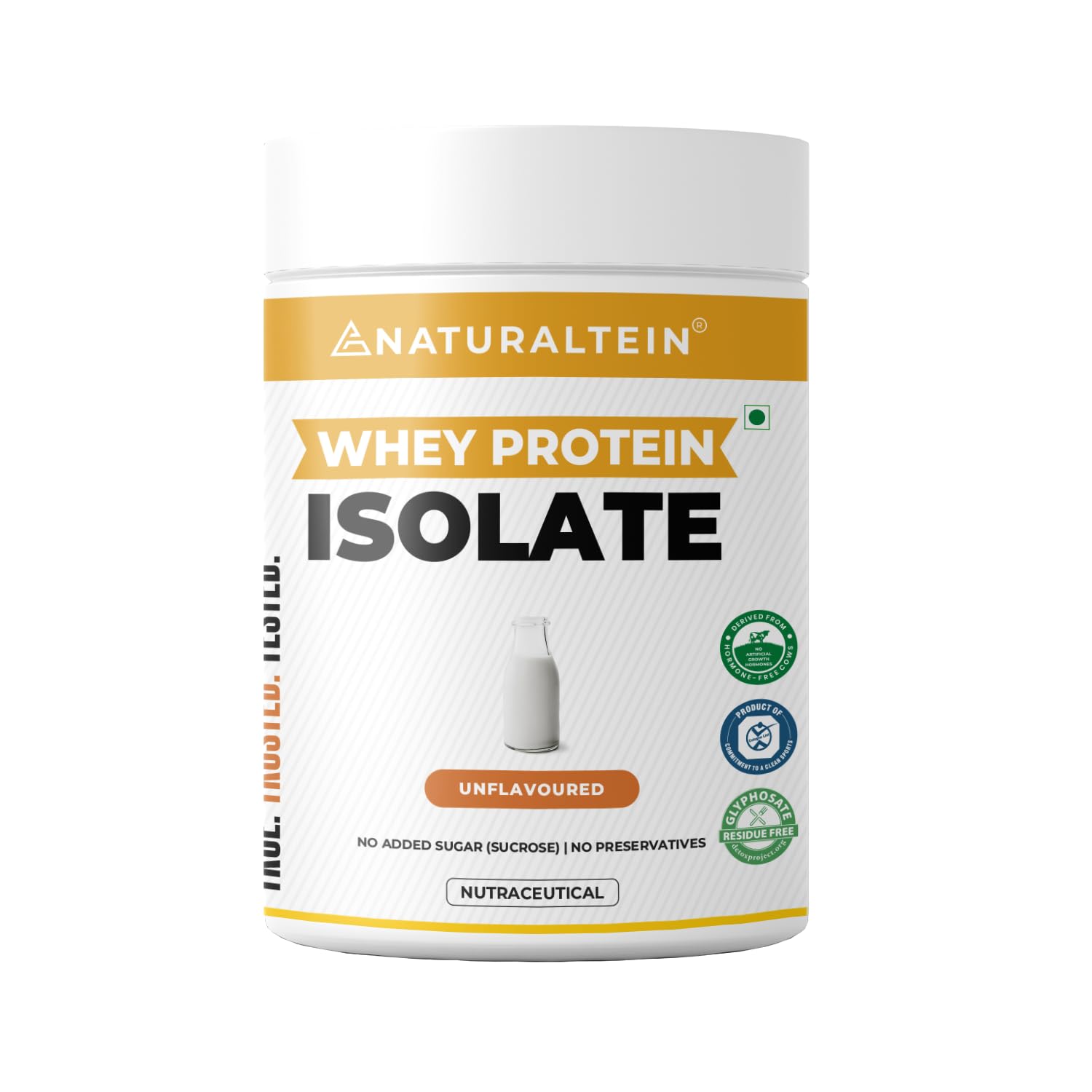 NATURALTEIN Whey Protein Isolate â€“ 300 g | Unflavoured & Natural | 27 g Protein per 30 g Serving | No Artificial Sweeteners | No Adulteration | Fast-Digesting & Light Nutrition