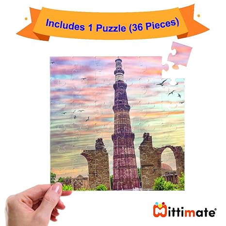 Mittimate Qutub Minar Jigsaw Puzzle Game for Kids Age 4 to 6 Old 36 Pieces Puzzle Toy