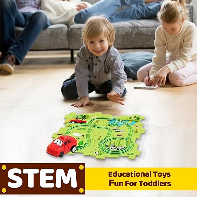 Wembley Puzzle Track Vehicle Play Set for Kids Toddlers