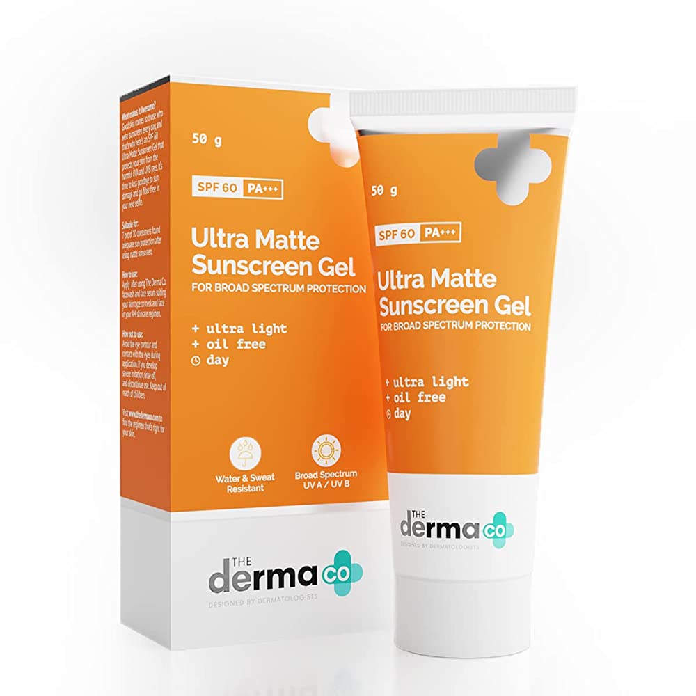 The Derma Co Ultra Matte Sunscreen Gel for Broad Spectrum Protection - 50 gms