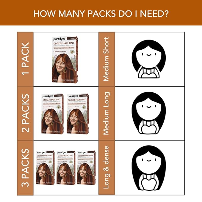 Paradyes No Bleach Cinnamon Brown Glossy Hair Tint - 160 Gms | Copper Colour
