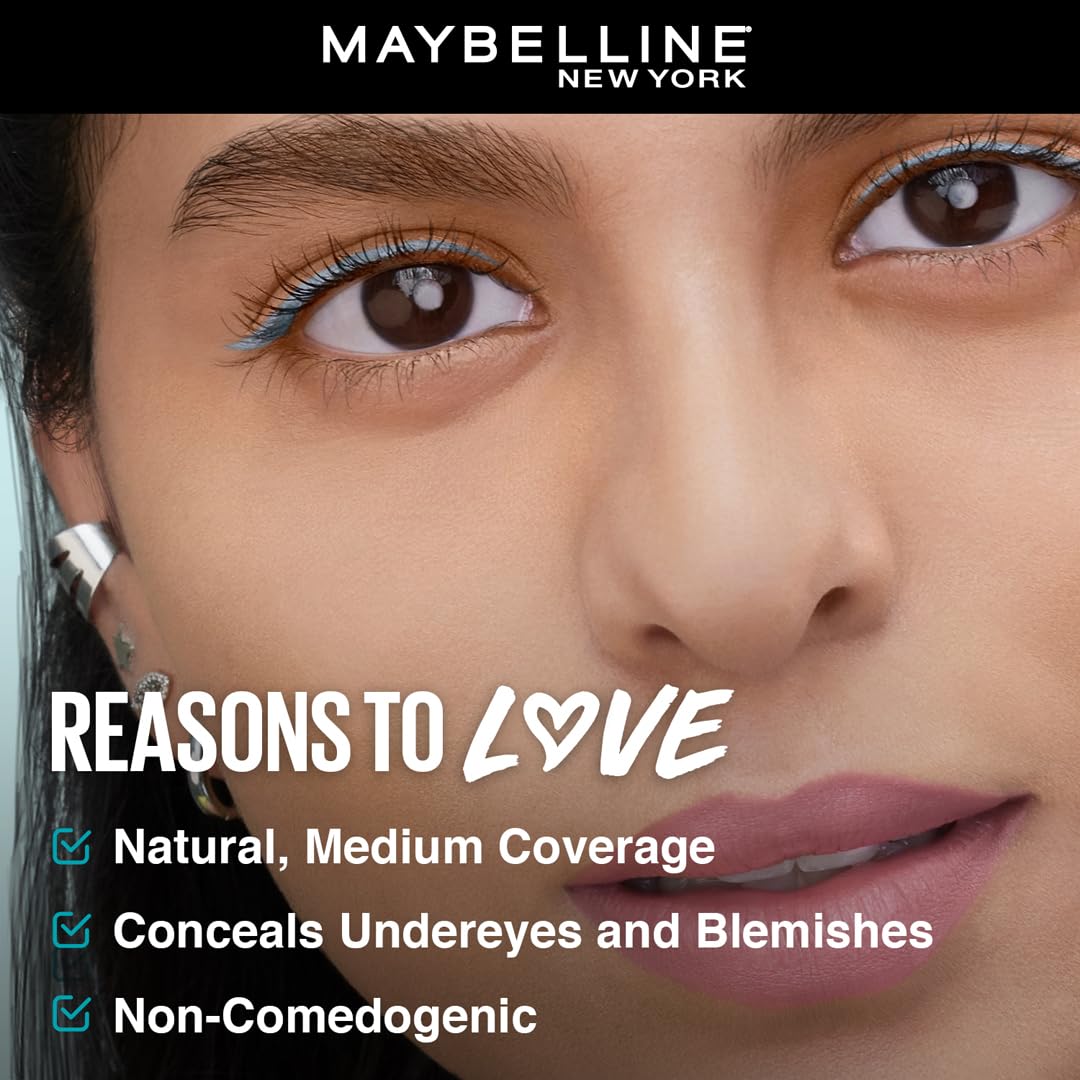 Maybelline New York Fit Me Concealer, Oil free Liquid conceals dark circles, redness, flaws, and blemishes. Fit Me suits oily skin & dry skin - Honey|6.8ml