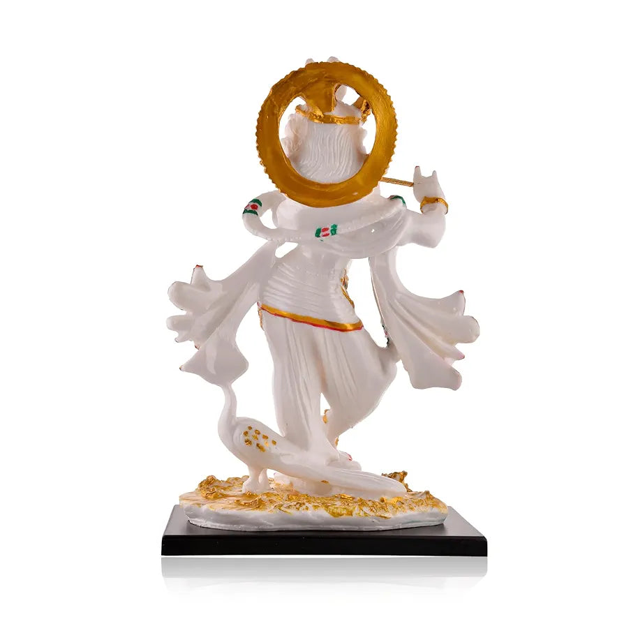 CraftVatika Krishna Playing Flute Standing Idol Statue Marble Dust Krishana Dancing Krishna Ji