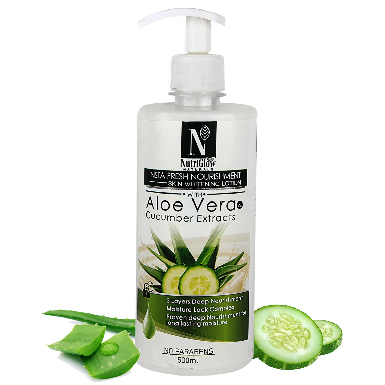 NutriGlow NATURAL'S Insta Fresh Nourishment Skin Whitening Lotion - 500 ml
