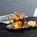 Femora Borosilicate Glass Coffee Cup Handcrafted Geometric Finish | 300 Ml | 1 Piece