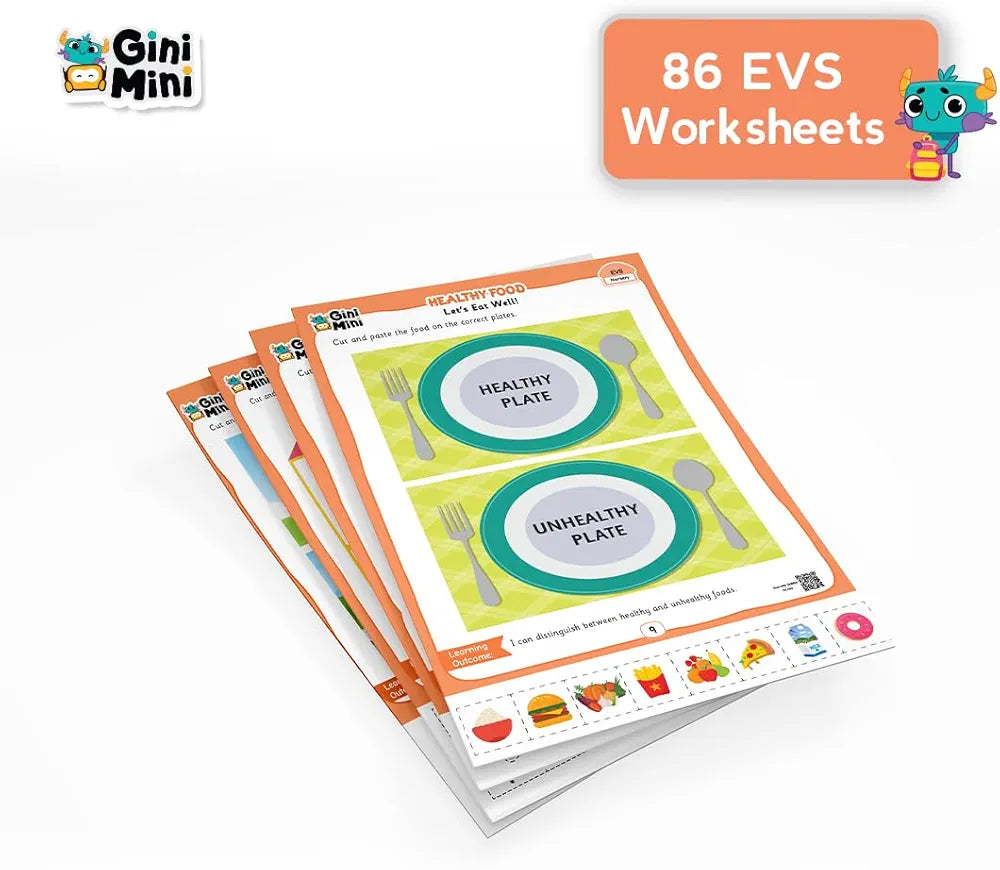 GiniMini 300 Nursery Worksheets for 2 3 4 5 6 Years, Fun Learning Activities, Return & Birthday Gifts for Boys, Girls