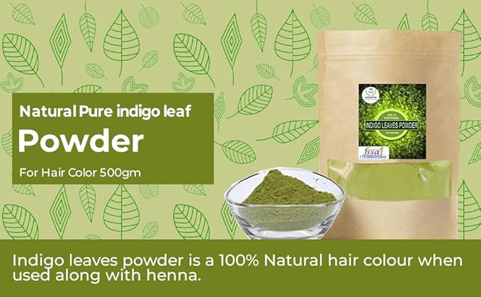 Raintech Natural Pure Indigo Leaf Powder for Hair Color - 500 gms