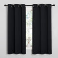 Loomlyfe Black Solid Thermal Insulated Grommet Blackout Curtains for Window | 5 Feet | Set of 2 | Black