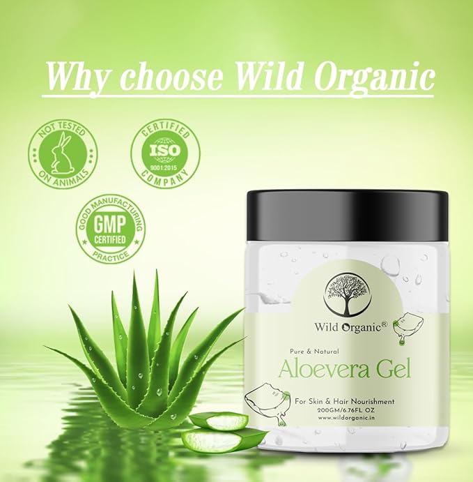 Wild Organic Pure & Natural Aloe Vera Gel - 200 gms