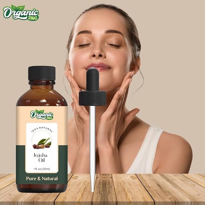 Organic Zing Jojoba Oil for Skin, Face, Hair Care, Aromatherapy, Diffuser, Conditioner - 30 Ml