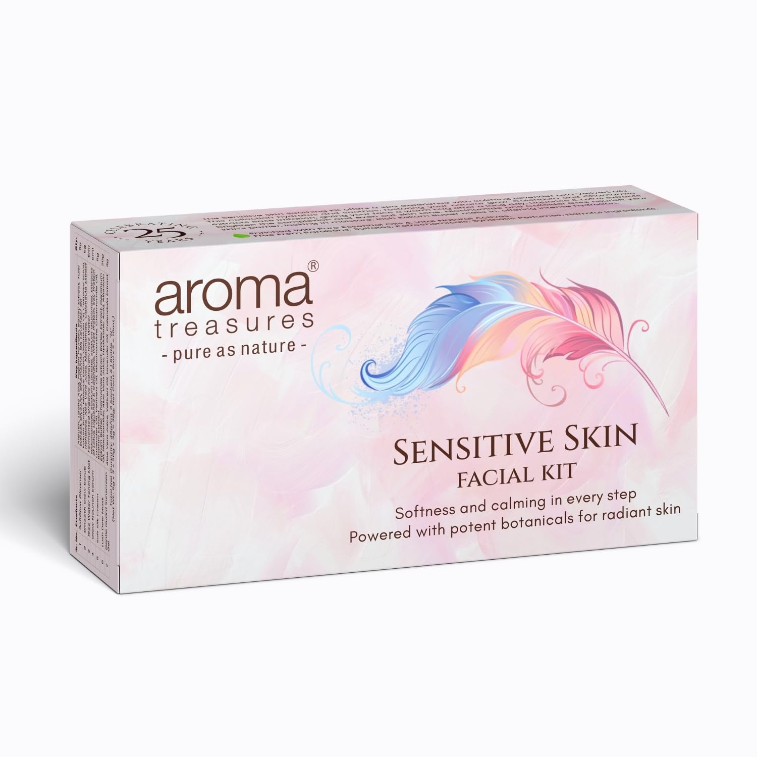 Aroma Treasures Sensitive Skin Soothing Facial Kit, 7-Step Spa Experience with Lavender, Chamomile, Calendula & Niacinamide, Hydrating & Brightening Skincare for Sensitive Skin, 48g/ml