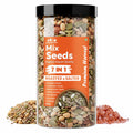 Growfitz 7-in-1 Super Seed Mix | 500g | 24.4g High Protein & Fiber | Roasted & Salted Pumpkin, Sunflower, Flax, Chia, Soy Nuts & Sesame | Healthy Snack |