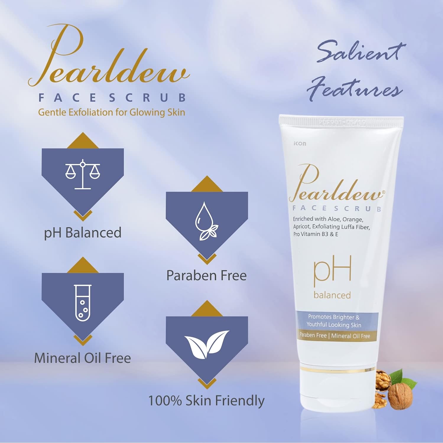 Pearldew Face Scrub Tan Removal Exfoliating Scrub - 100 Gms | Pack of 4