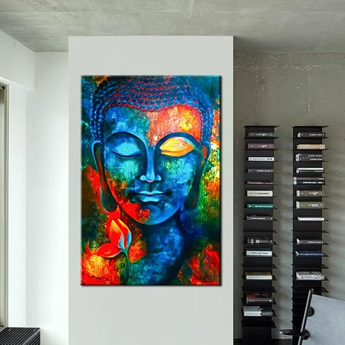 Tulip N Turtle Buddha Diy Acrylic Paint by Number Kit for Adults Beginner Canvas Painting by Number Acrylic Painting