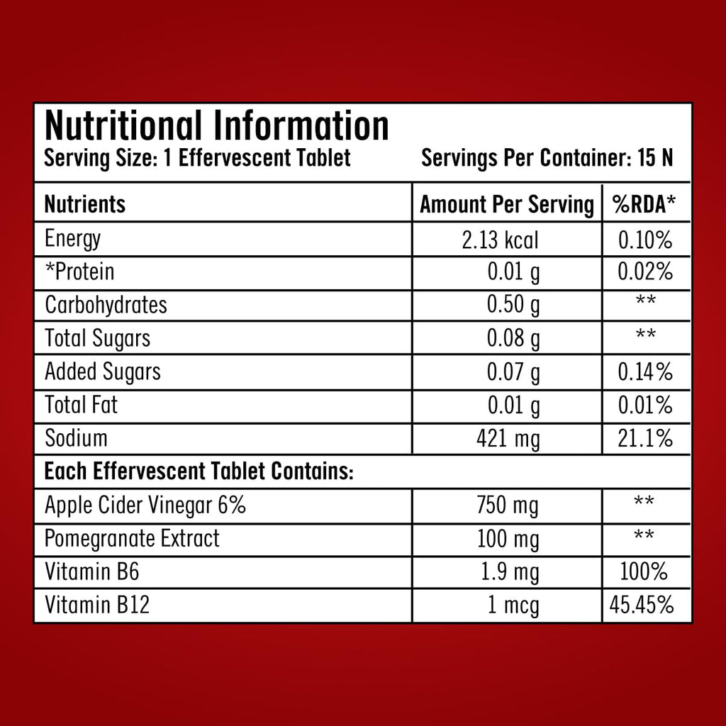 GNC Apple Cider Vinegar Effervescent Tablets | 750mg ACV With The Mother | Supports Weight Loss | Healthy Gut & Digestion | With 6% Acetic Acid, Vitamin B6 & B12 | Apple Flavor - 15 Tablets