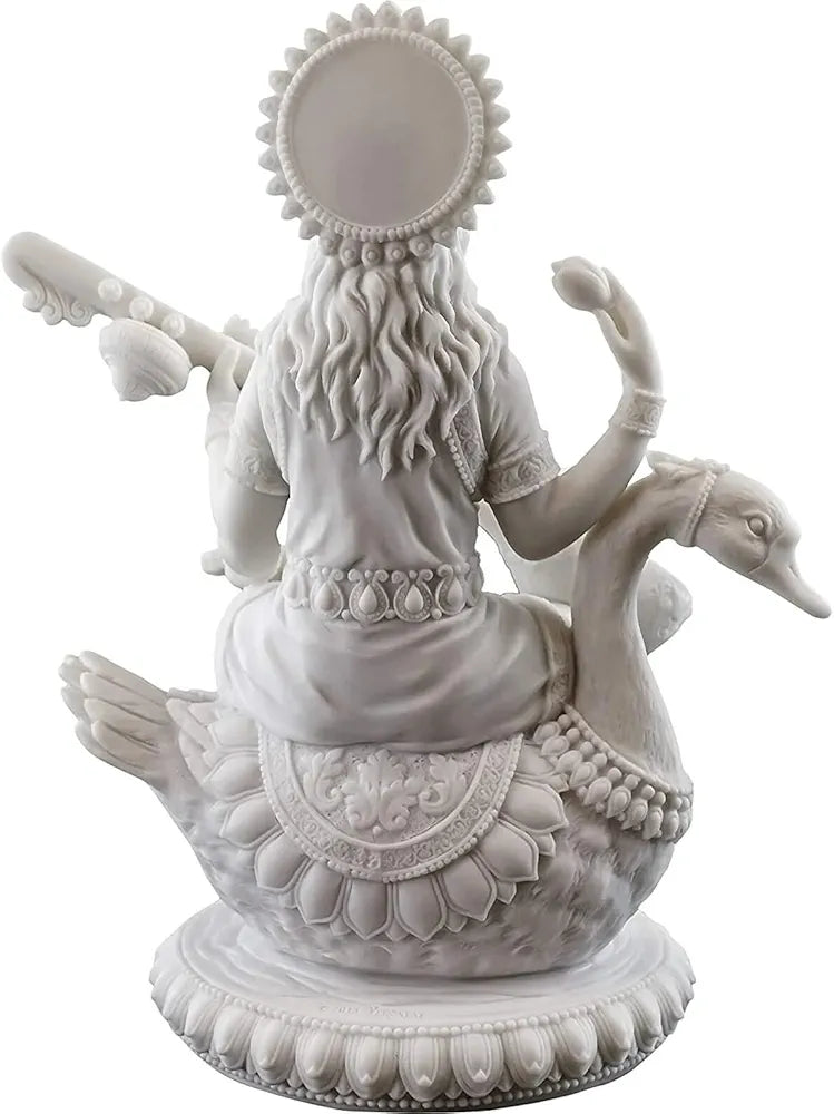 Sevliya Traders Big Beautiful Sitting Saraswati for Home Decoration-Height | 8.5 inches