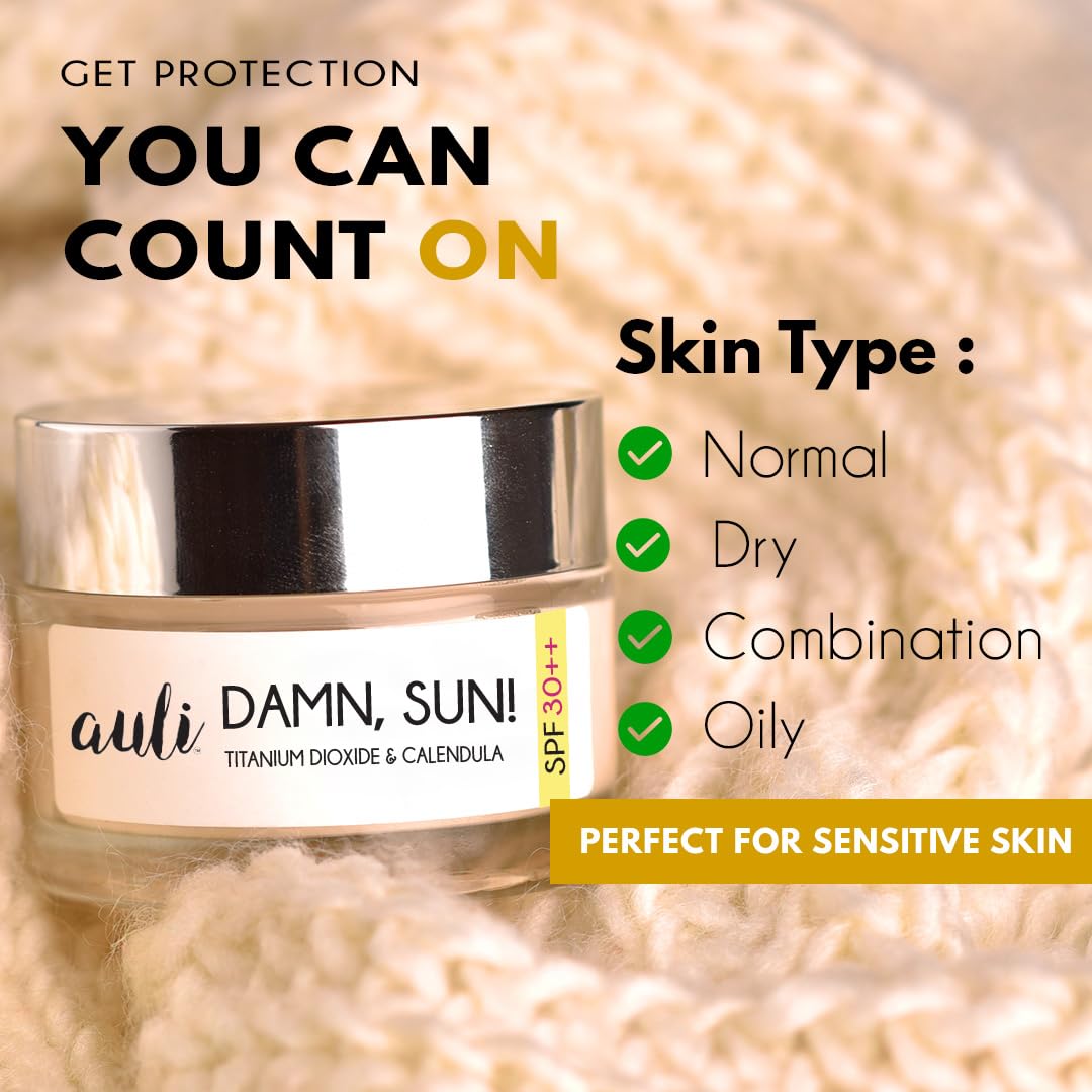 Auli Damn Sun Broad Spectrum Sunscreen SPF30++ - 60 gms
