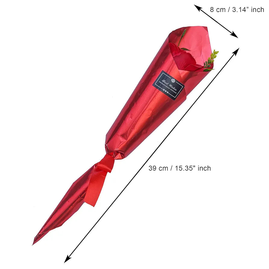 Best Wishes Artificial Red Rose Flower Decorative Showpiece Gift
