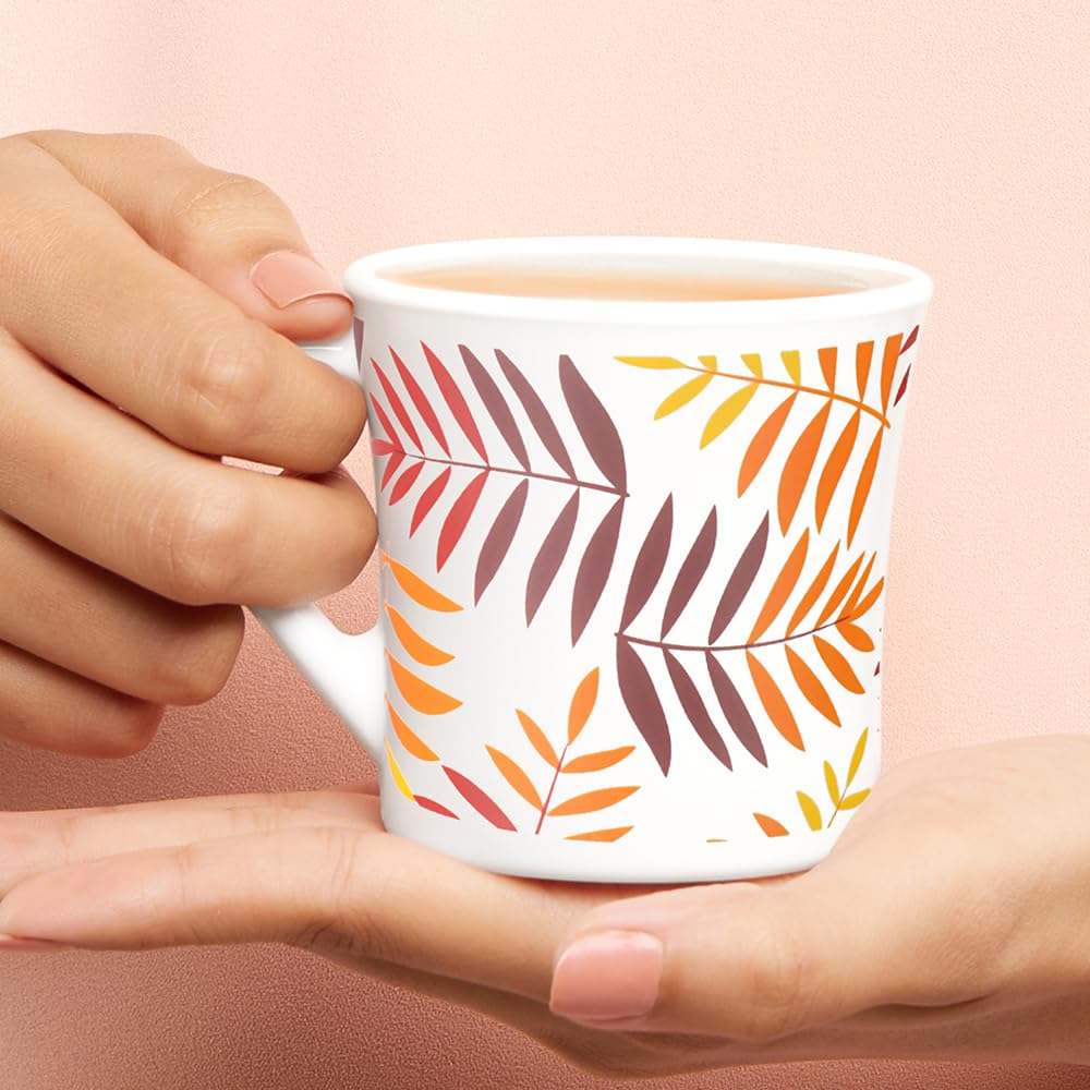Larah by Borosil Costa Opalware Mug | Set of 6 Pcs Tea/coffee Mugs | 160 Ml Each