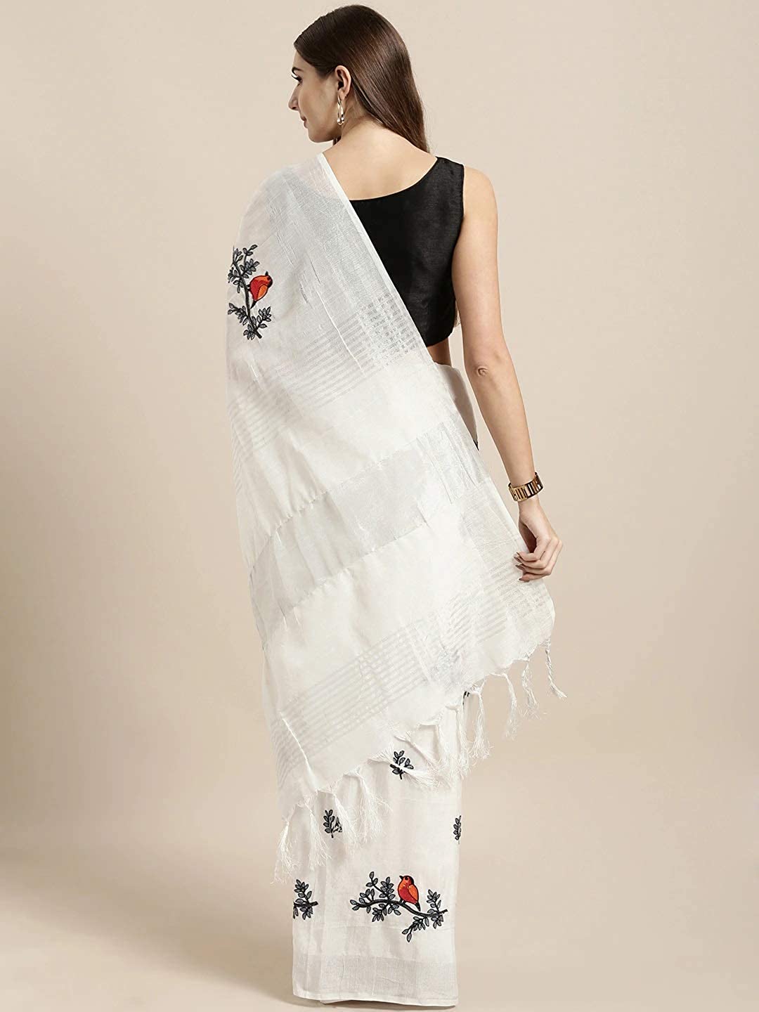 Anni Designer Women's Woven Linen Saree