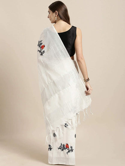 Anni Designer Women's Woven Linen Saree