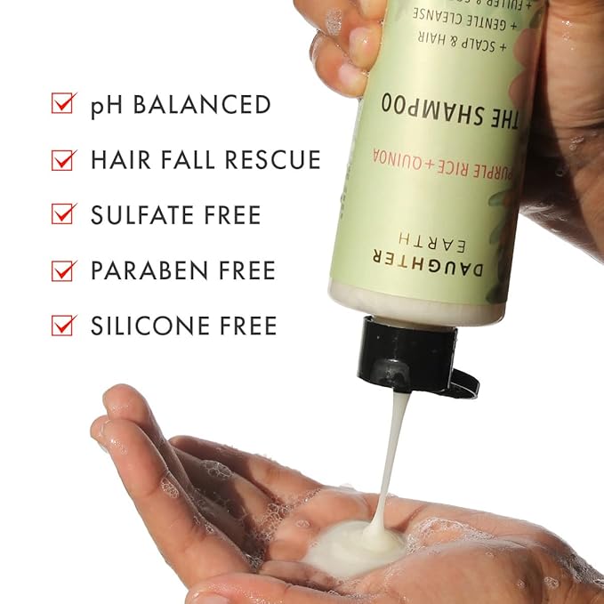 Daughter Earth the Shampoo With Purple Rice & Quinoa for Nourishment & Hairfall Rescue With Dandruff & Frizzy Hair - 250 Ml
