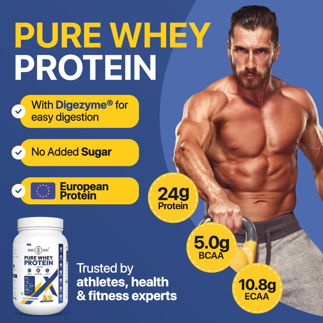 Nature's Island Pure Whey Protein Powder - 1 Kg