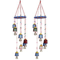 Kuber Industries Handcrafted Wall Hanging Bells with Ring Traditional Rajasthani Hand Painted Bells