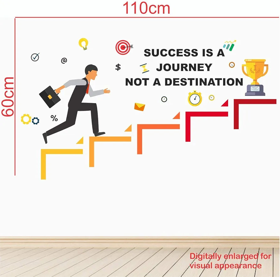 StickMe Success is a Journey Office Inspiration Motivational Quotes Wall Sticker Medium - 100 x 55 cm