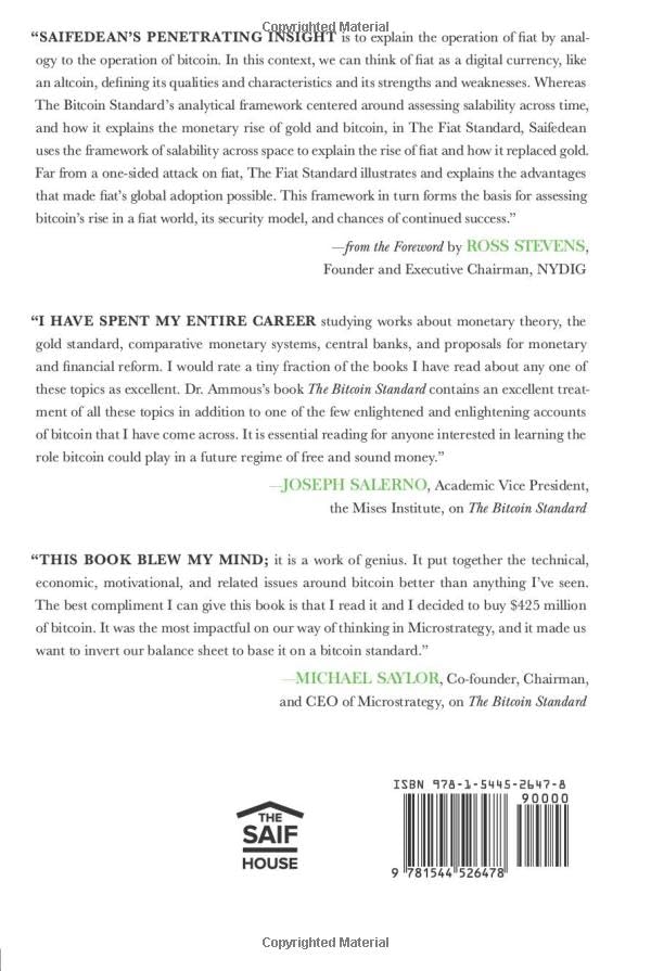The Bitcoin Standard +  The Fiat Standard : paperback