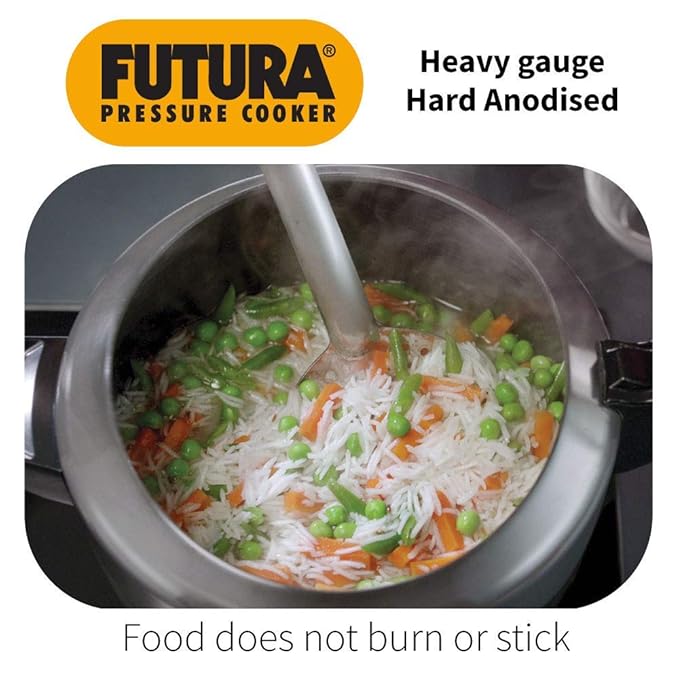 Hawkins Futura 4 Litre Pressure Cooker Hard Anodised Inner Lid Pressure Cooker Pan Cooker Black
