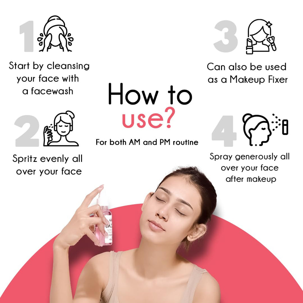 Auli Dazzle Tuberose & Hibiscus Instant Glow Floral Face Mist & Toner - 120 ml