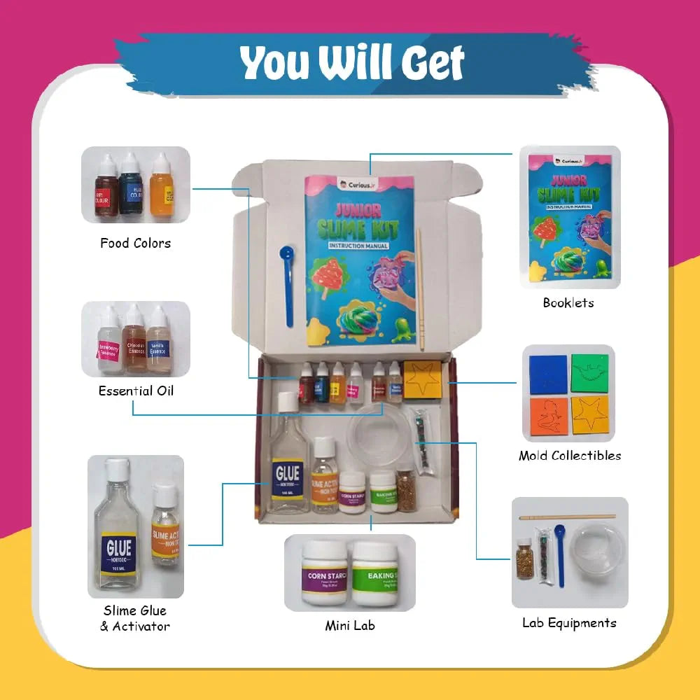 PW Science Kit 2-in-1 Gift Set Junior Science Kit & Slime Kit for 4 to 15 Years Old Growing Kids Educational Learning Toys